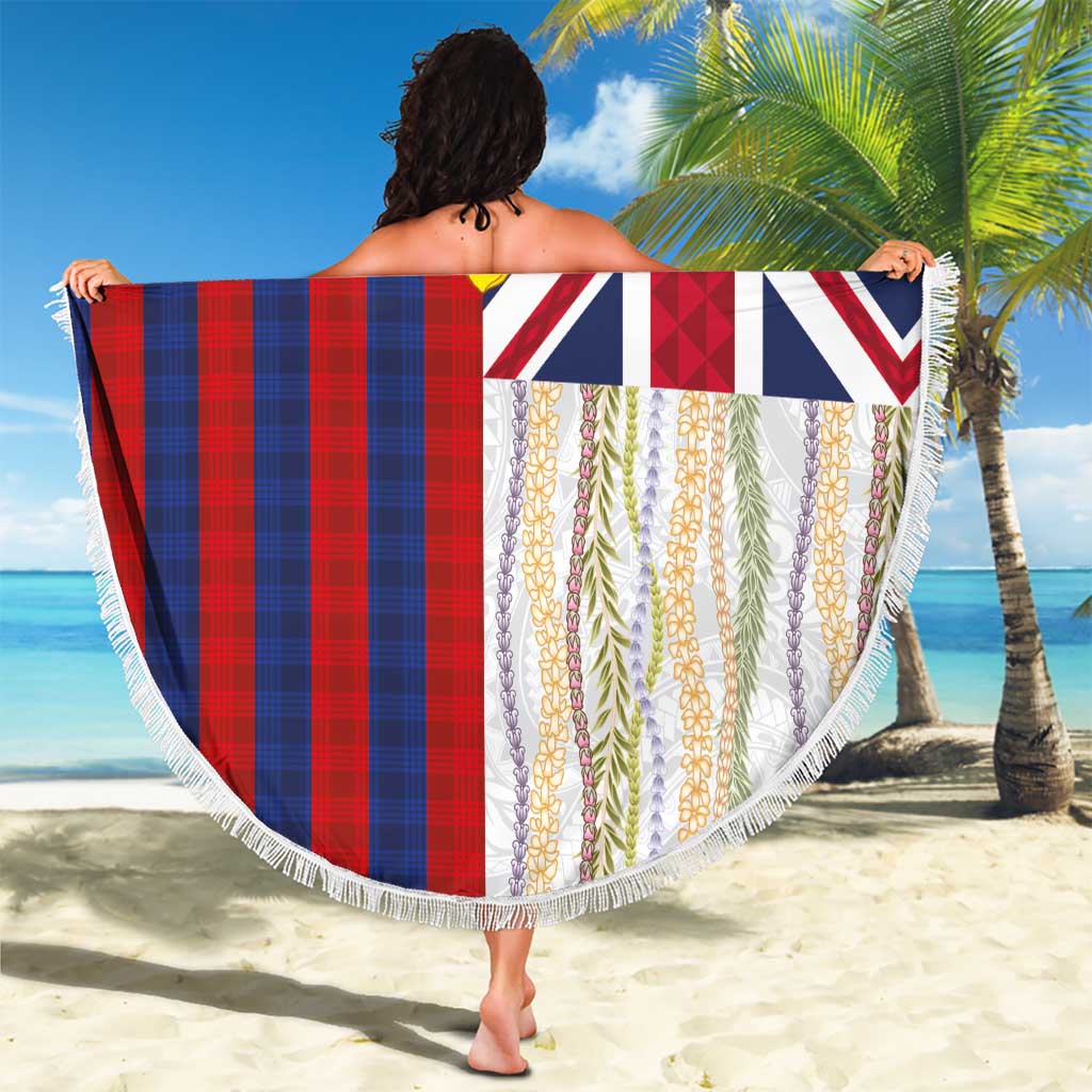 Hawaiian Tropical Plants Lei Beach Blanket National Flag Style - Polynesian Pride