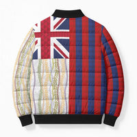 Hawaiian Tropical Plants Lei Bomber Puffer Jacket National Flag Style LT03 - Polynesian Pride