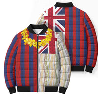 Hawaiian Tropical Plants Lei Bomber Puffer Jacket National Flag Style LT03 - Polynesian Pride
