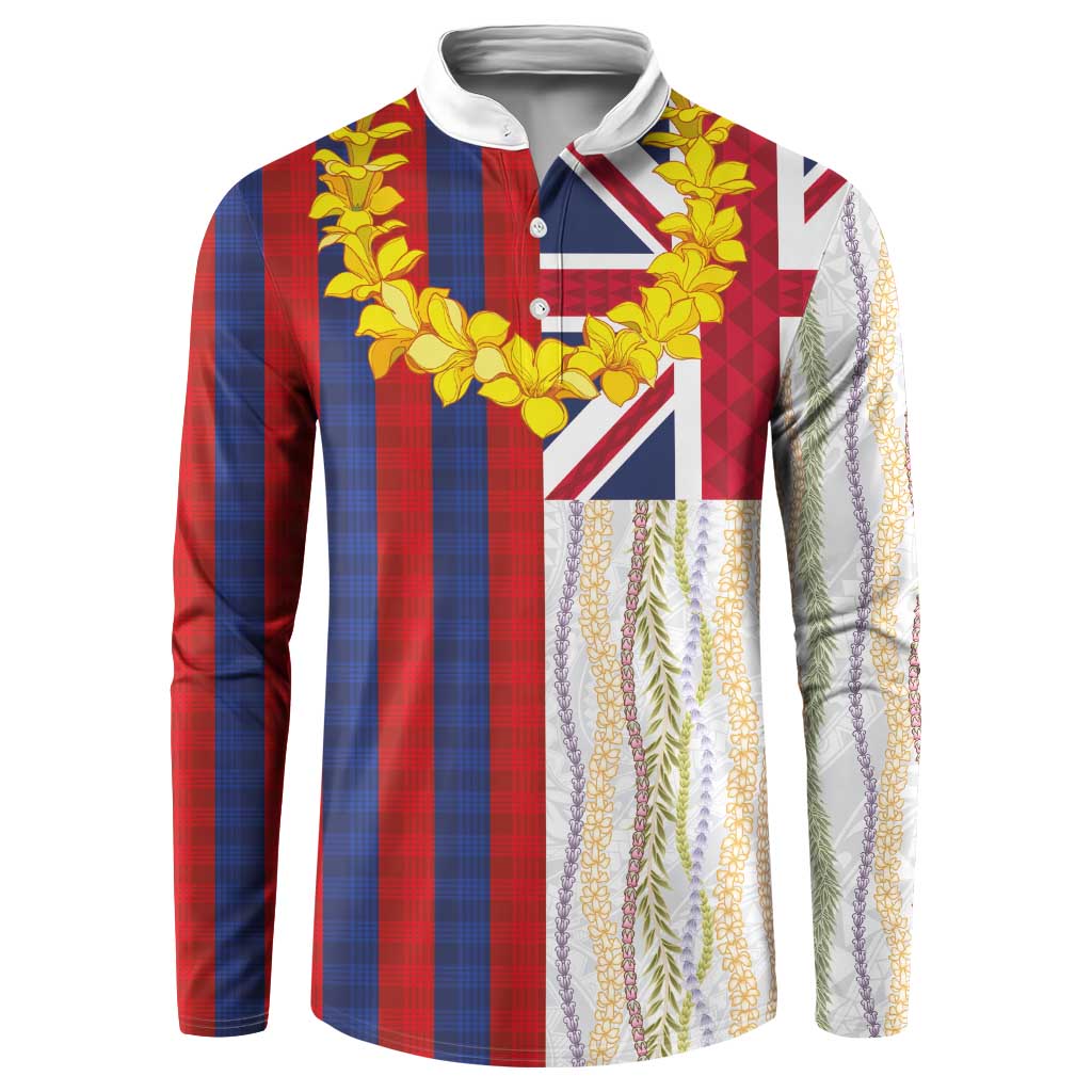 Hawaiian Tropical Plants Lei Button Sweatshirt National Flag Style LT03 Multicolor - Polynesian Pride