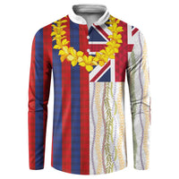 Hawaiian Tropical Plants Lei Button Sweatshirt National Flag Style LT03 Multicolor - Polynesian Pride