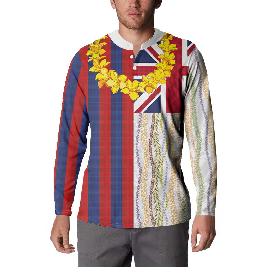 Hawaiian Tropical Plants Lei Button Sweatshirt National Flag Style LT03 - Polynesian Pride