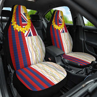 Hawaiian Tropical Plants Lei Car Seat Cover National Flag Style - Polynesian Pride