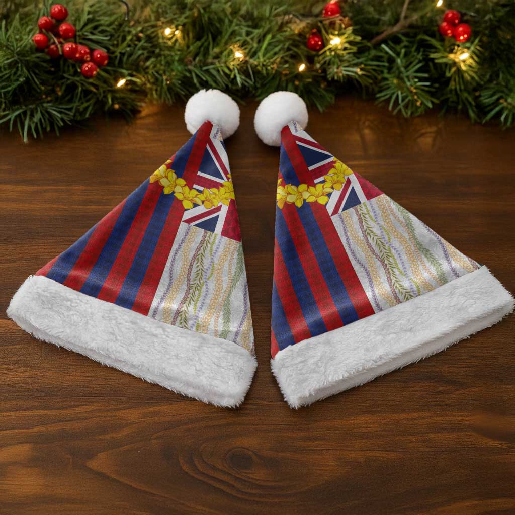 Hawaiian Tropical Plants Lei Christmas Santa Hat National Flag Style - Polynesian Pride