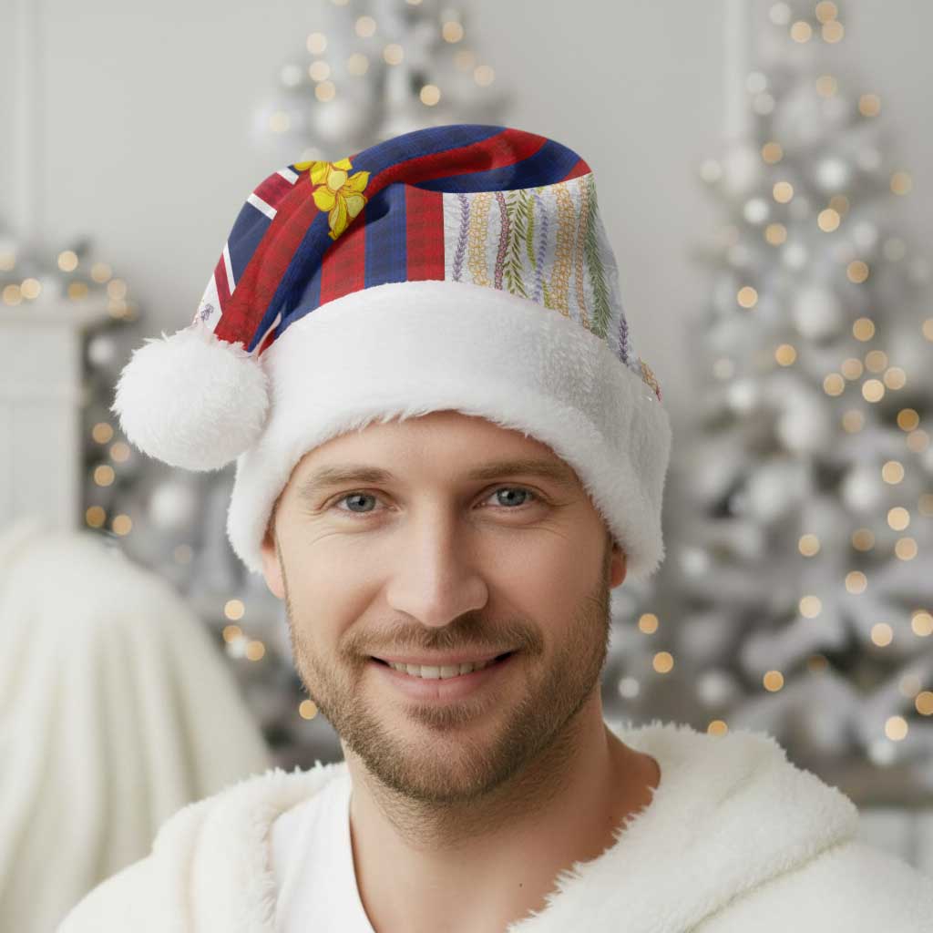 Hawaiian Tropical Plants Lei Christmas Santa Hat National Flag Style - Polynesian Pride