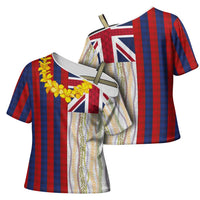 Hawaiian Tropical Plants Lei Cross Shoulder Shirt National Flag Style LT03 - Polynesian Pride