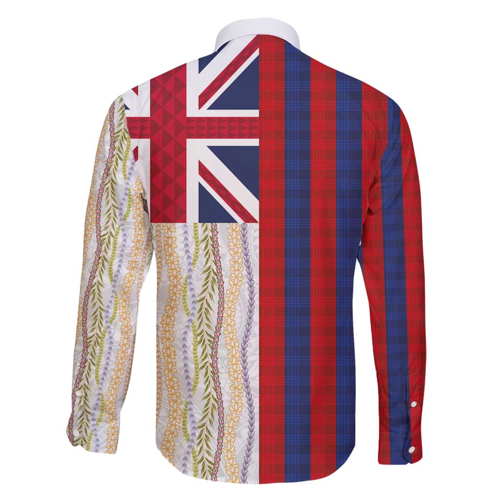 Hawaiian Tropical Plants Lei Family Matching Long Sleeve Bodycon Dress and Hawaiian Shirt National Flag Style - Polynesian Pride