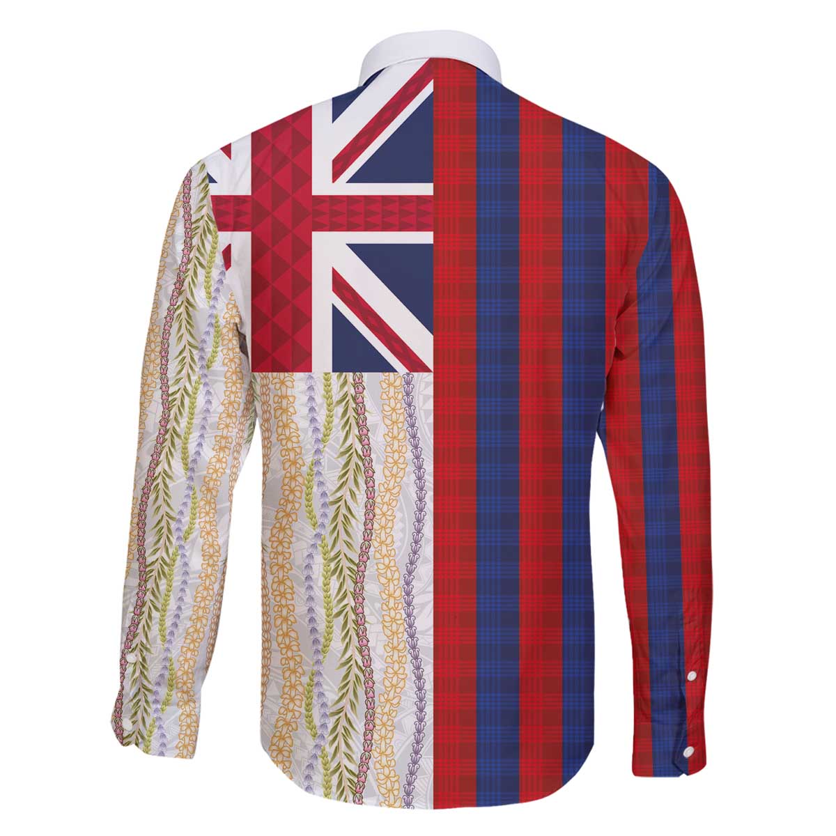 Hawaiian Tropical Plants Lei Family Matching Off The Shoulder Long Sleeve Dress and Hawaiian Shirt National Flag Style - Polynesian Pride