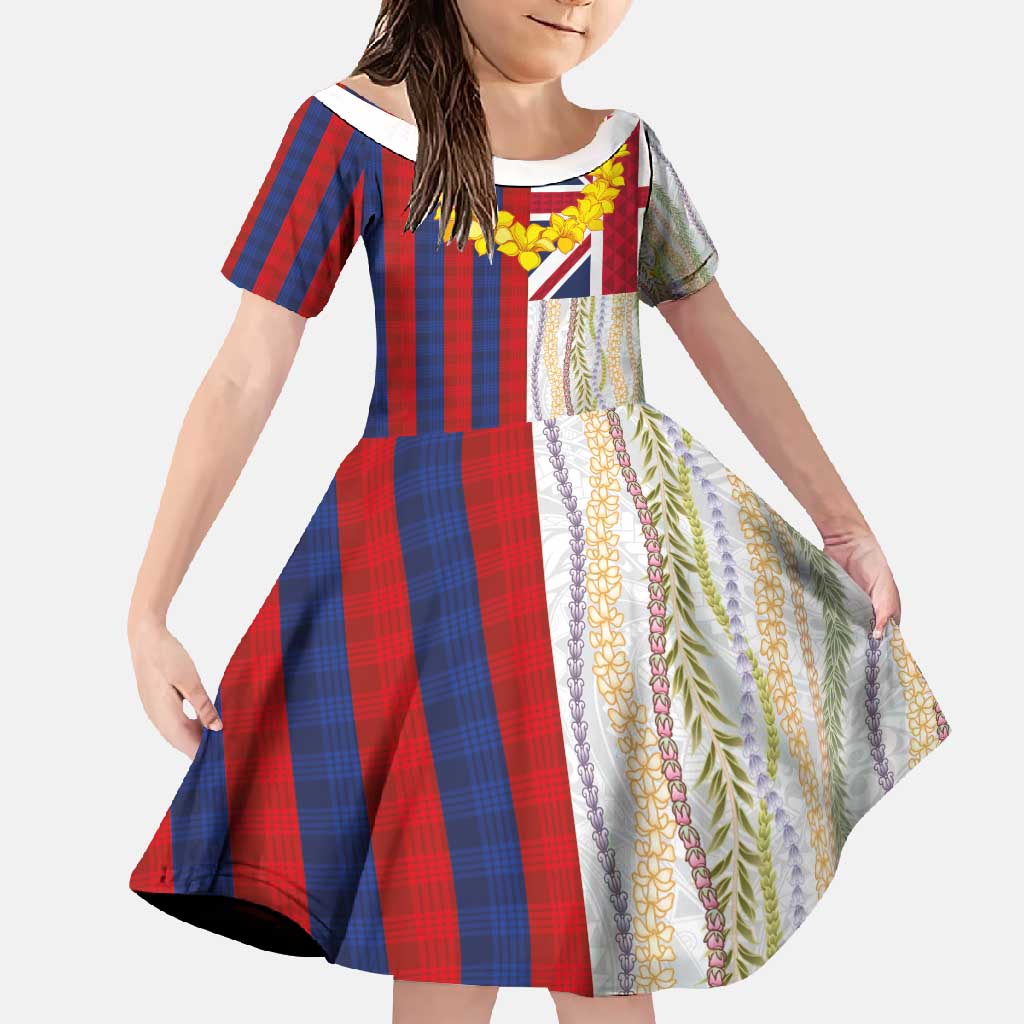 Hawaiian Tropical Plants Lei Family Matching Summer Maxi Dress and Hawaiian Shirt National Flag Style - Polynesian Pride