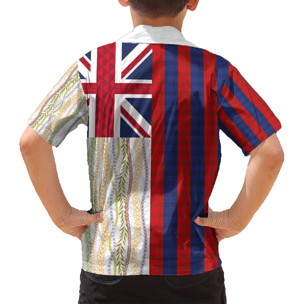 Hawaiian Tropical Plants Lei Family Matching Tank Maxi Dress and Hawaiian Shirt National Flag Style - Polynesian Pride