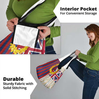 Hawaiian Tropical Plants Lei Grocery Bag National Flag Style - Polynesian Pride