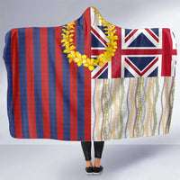 Hawaiian Tropical Plants Lei Hooded Blanket National Flag Style LT03 One Size Multicolor - Polynesian Pride