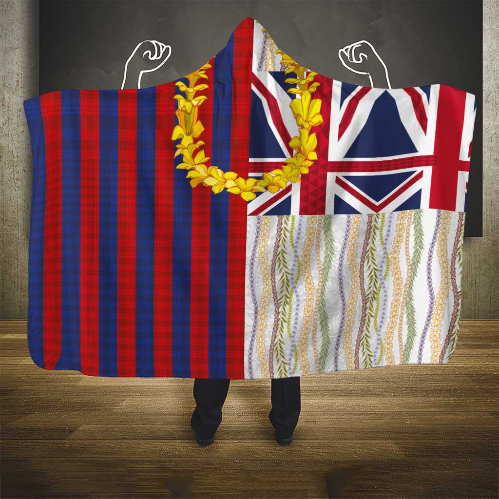Hawaiian Tropical Plants Lei Hooded Blanket National Flag Style LT03 - Polynesian Pride