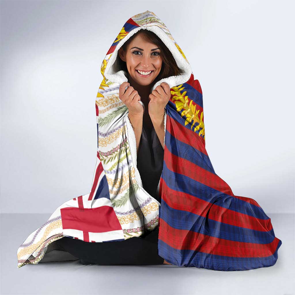 Hawaiian Tropical Plants Lei Hooded Blanket National Flag Style LT03 - Polynesian Pride