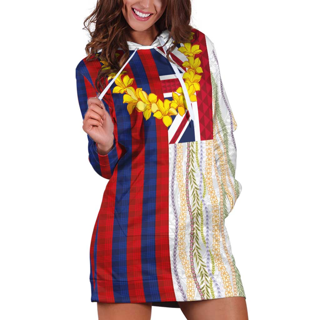Hawaiian Tropical Plants Lei Hoodie Dress National Flag Style - Polynesian Pride