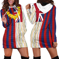 Hawaiian Tropical Plants Lei Hoodie Dress National Flag Style - Polynesian Pride