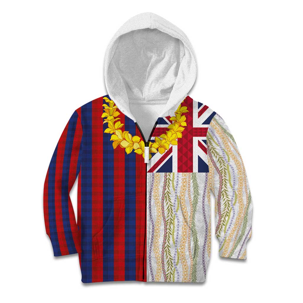 Hawaiian Tropical Plants Lei Kid Hoodie National Flag Style - Polynesian Pride