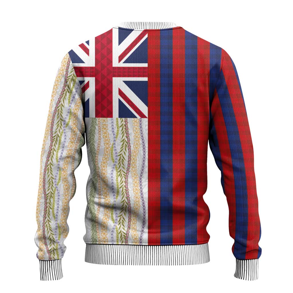 Hawaiian Tropical Plants Lei Ugly Christmas Sweater National Flag Style - Polynesian Pride