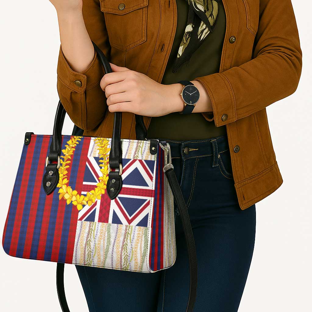 Hawaiian Tropical Plants Lei Leather Bag National Flag Style - Polynesian Pride