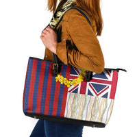 Hawaiian Tropical Plants Lei Leather Tote Bag National Flag Style - Polynesian Pride