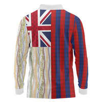 Hawaiian Tropical Plants Lei Long Sleeve Polo Shirt National Flag Style LT03 - Polynesian Pride