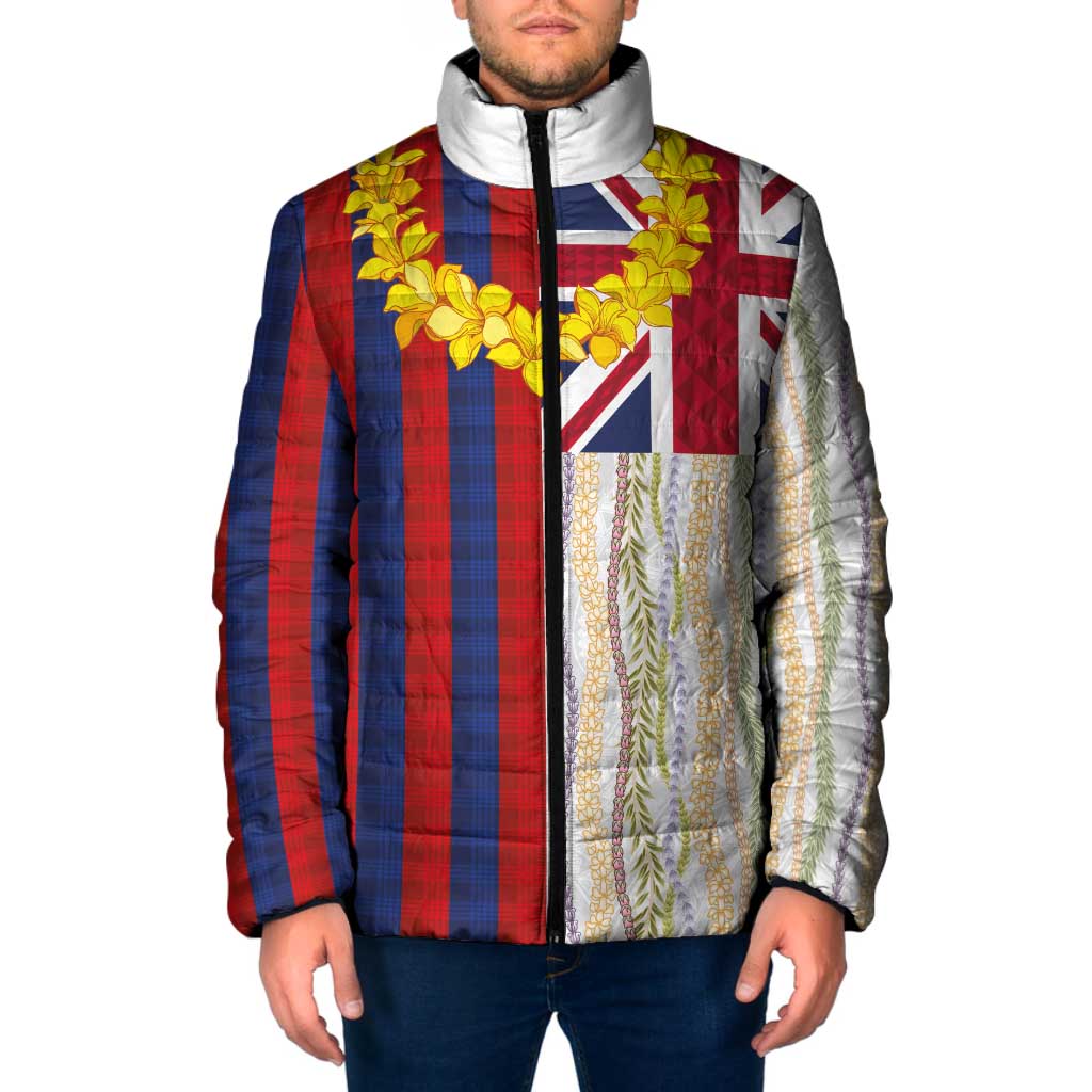 Hawaiian Tropical Plants Lei Padded Jacket National Flag Style LT03 Men Multicolor - Polynesian Pride