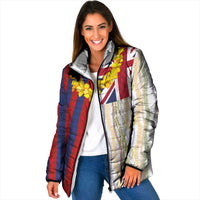 Hawaiian Tropical Plants Lei Padded Jacket National Flag Style LT03 Women Multicolor - Polynesian Pride
