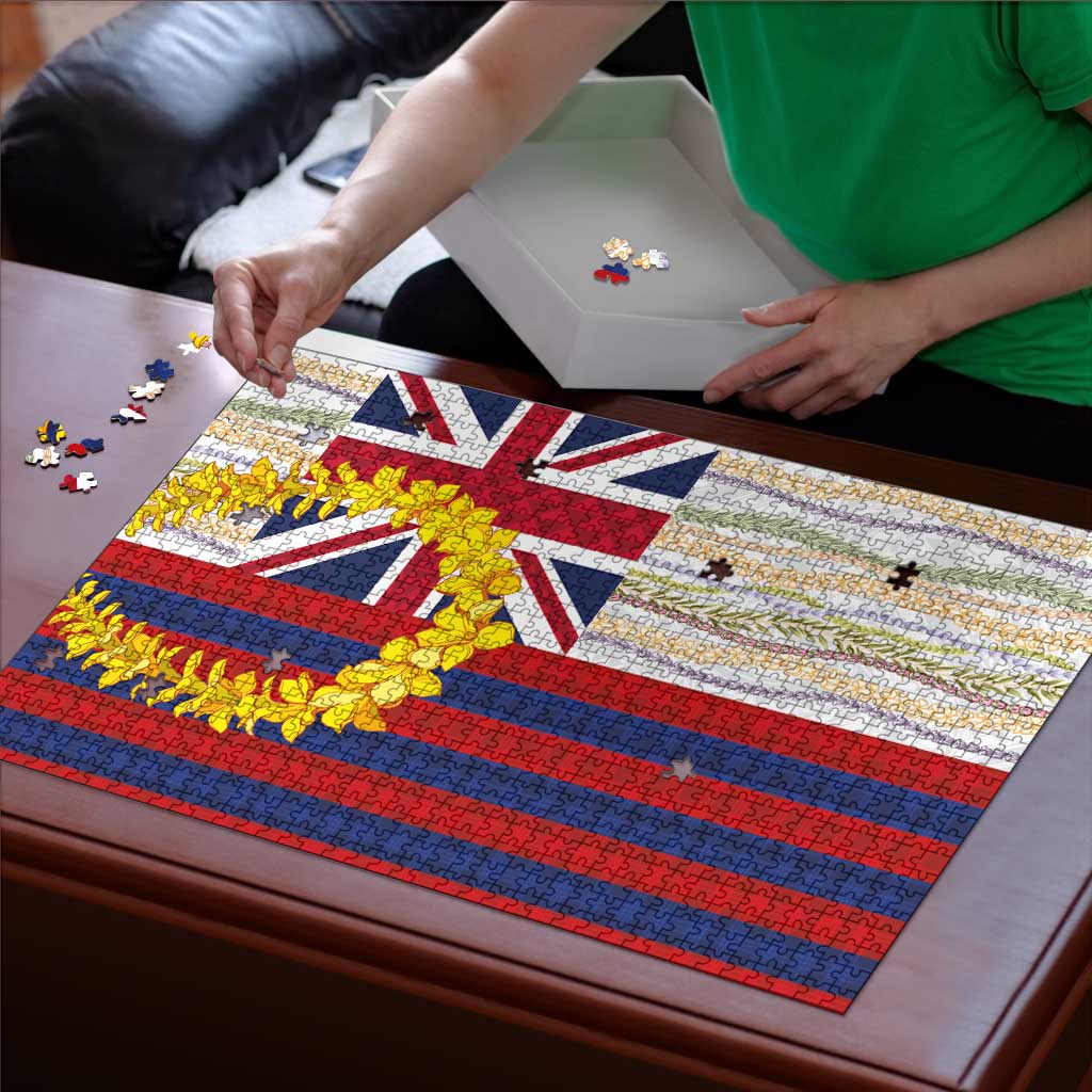 Hawaiian Tropical Plants Lei Puzzle National Flag Style LT03 - Polynesian Pride