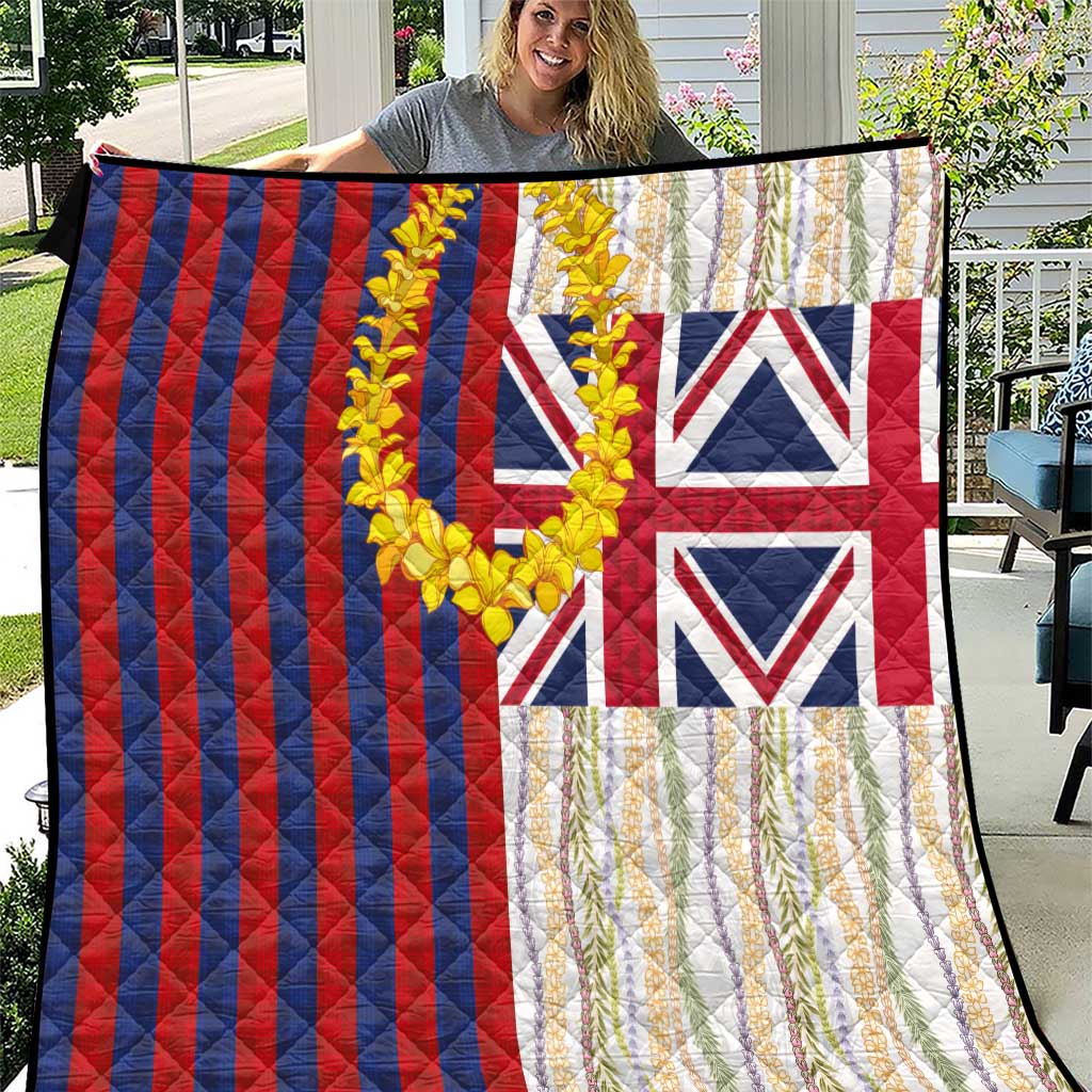 Hawaiian Tropical Plants Lei Quilt National Flag Style - Polynesian Pride