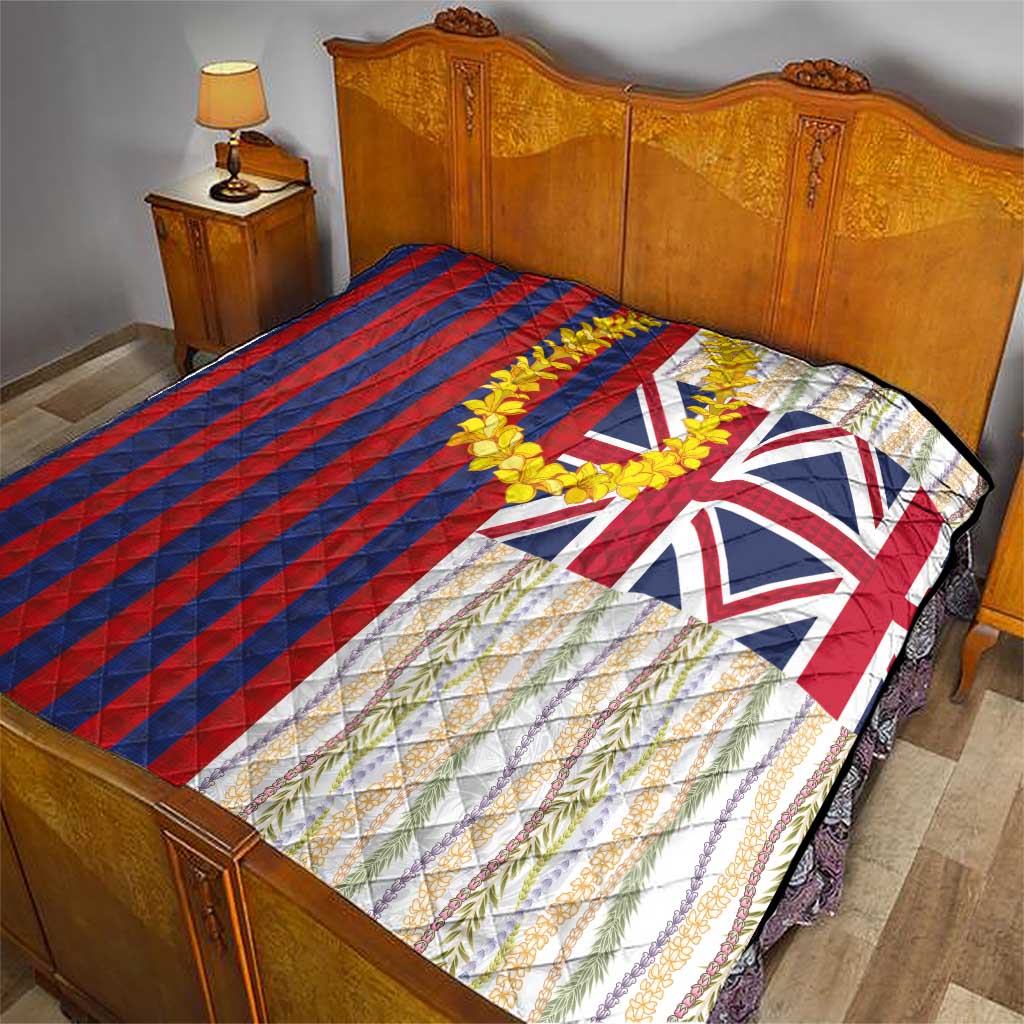 Hawaiian Tropical Plants Lei Quilt National Flag Style - Polynesian Pride