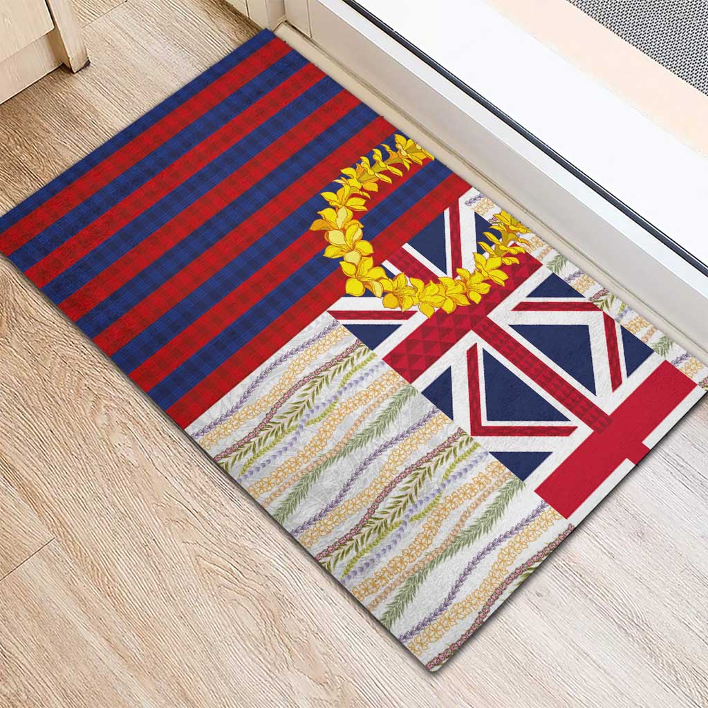 Hawaiian Tropical Plants Lei Rubber Doormat National Flag Style LT03 - Polynesian Pride