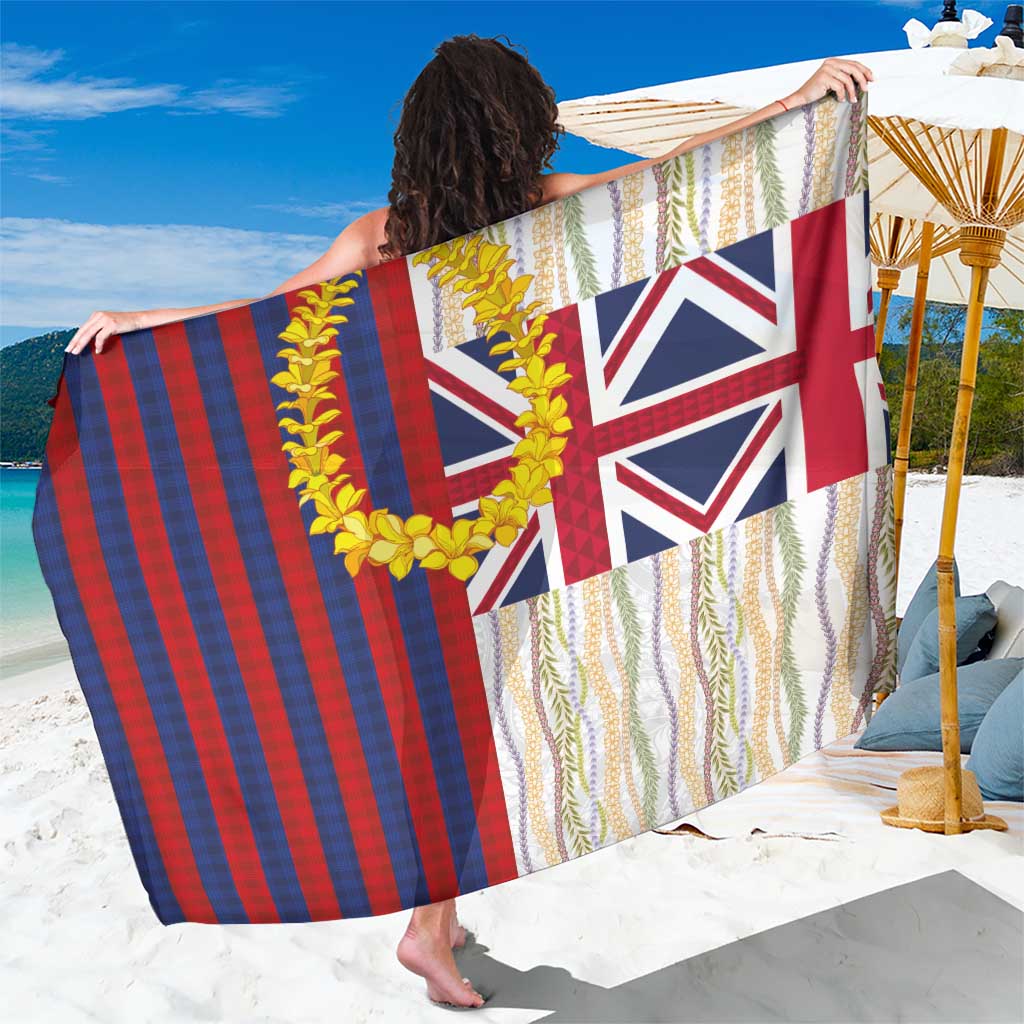 Hawaiian Tropical Plants Lei Sarong National Flag Style - Polynesian Pride