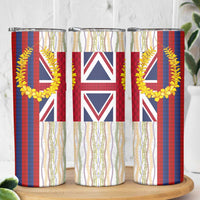 Hawaiian Tropical Plants Lei Skinny Tumbler National Flag Style - Polynesian Pride