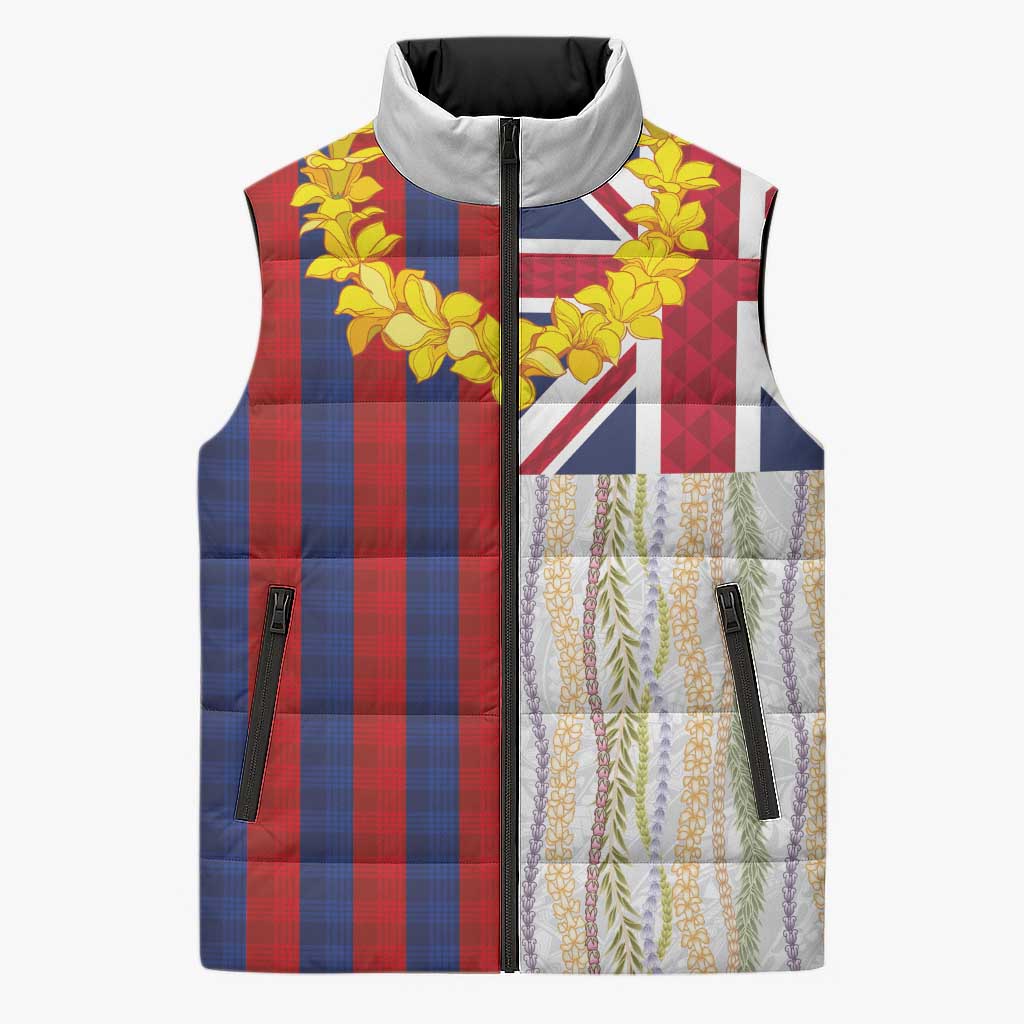 Hawaiian Tropical Plants Lei Sleeveless Puffer Jacket National Flag Style LT03 Unisex Multicolor - Polynesian Pride