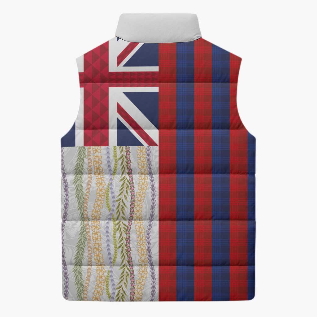 Hawaiian Tropical Plants Lei Sleeveless Puffer Jacket National Flag Style LT03 - Polynesian Pride