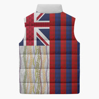 Hawaiian Tropical Plants Lei Sleeveless Puffer Jacket National Flag Style LT03 - Polynesian Pride
