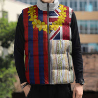 Hawaiian Tropical Plants Lei Sleeveless Puffer Jacket National Flag Style LT03 - Polynesian Pride