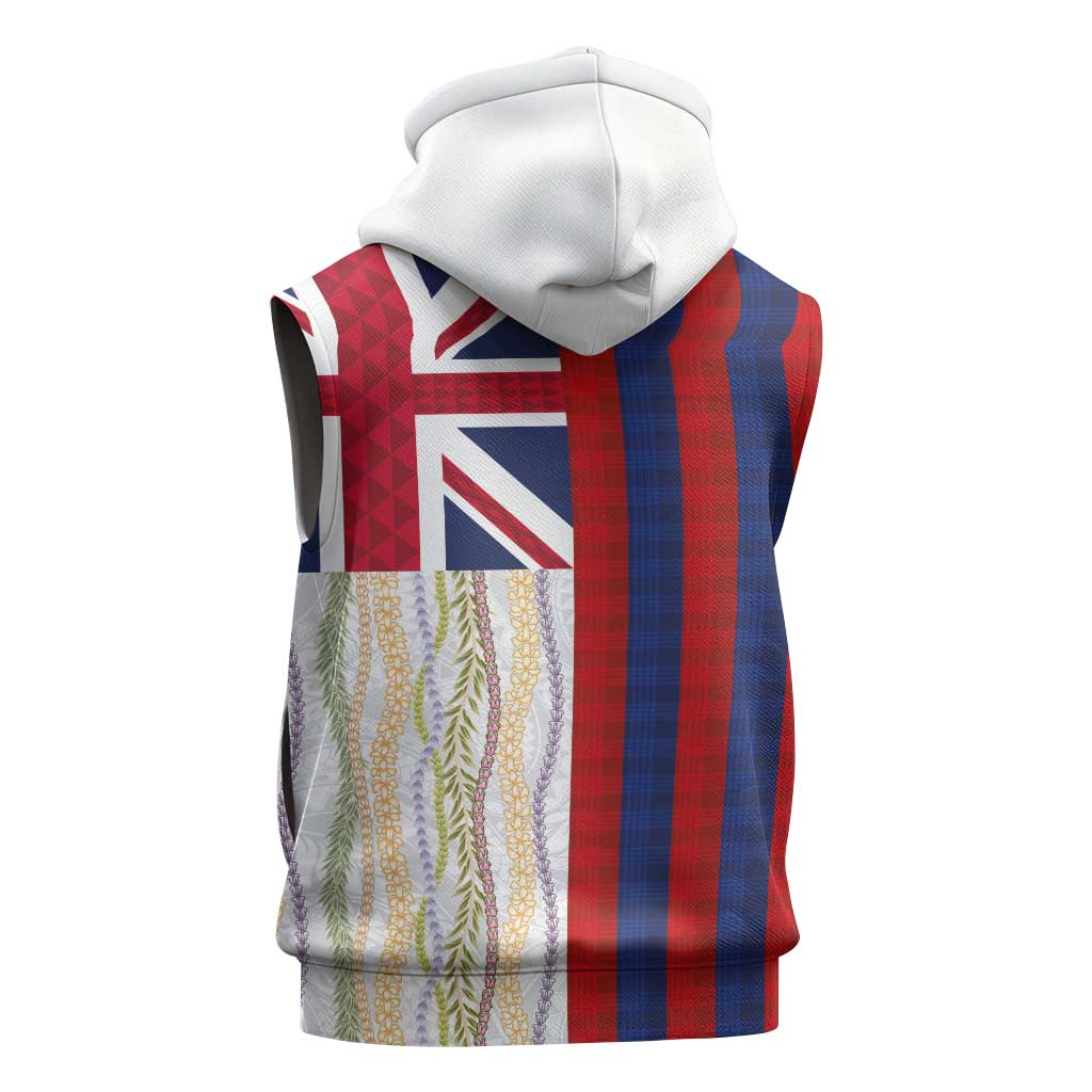Hawaiian Tropical Plants Lei Sleeveless Zip Hoodie National Flag Style LT03 - Polynesian Pride