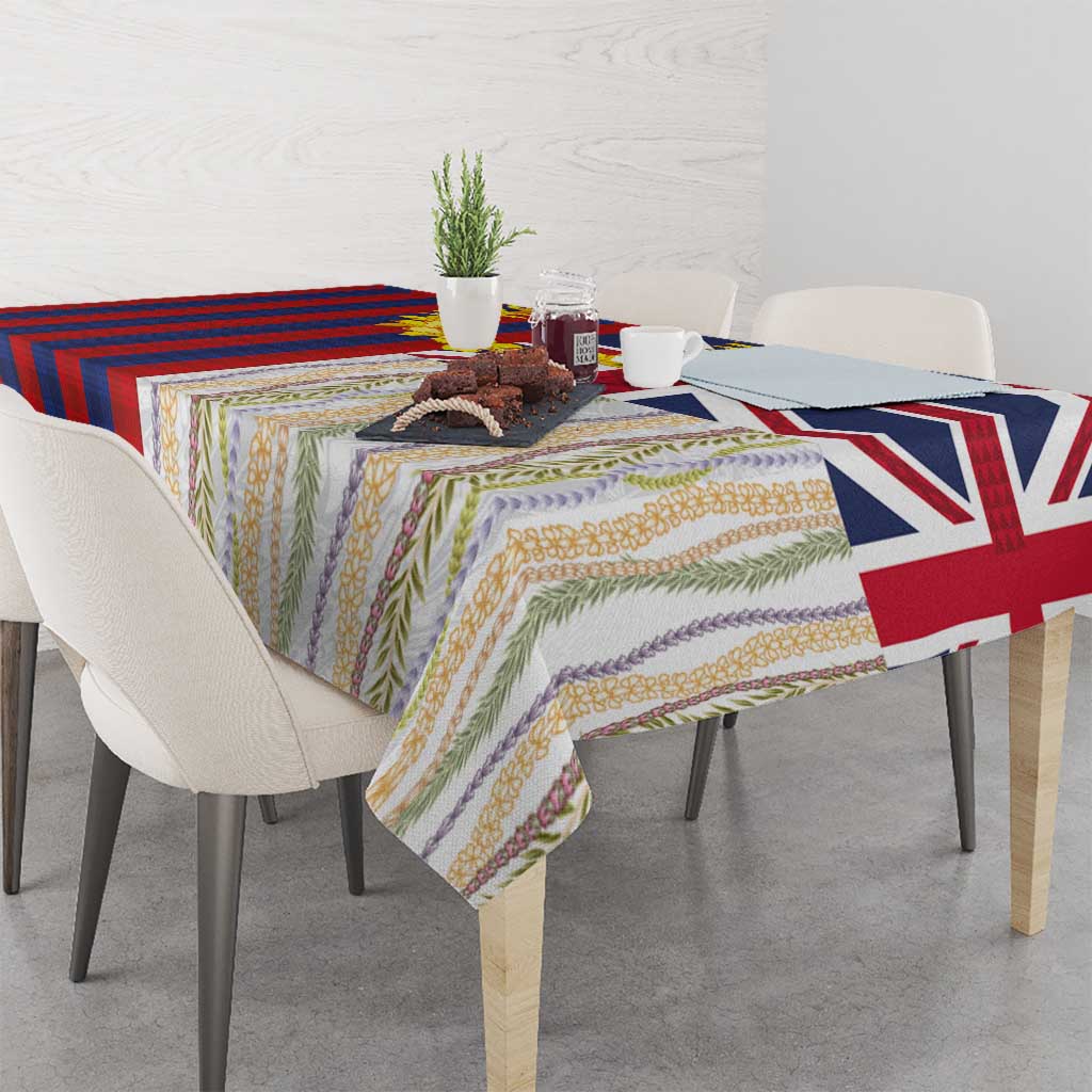 Hawaiian Tropical Plants Lei Tablecloth National Flag Style LT03 - Polynesian Pride