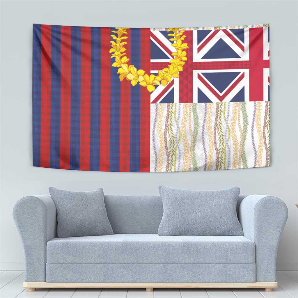 Hawaiian Tropical Plants Lei Tapestry National Flag Style - Polynesian Pride