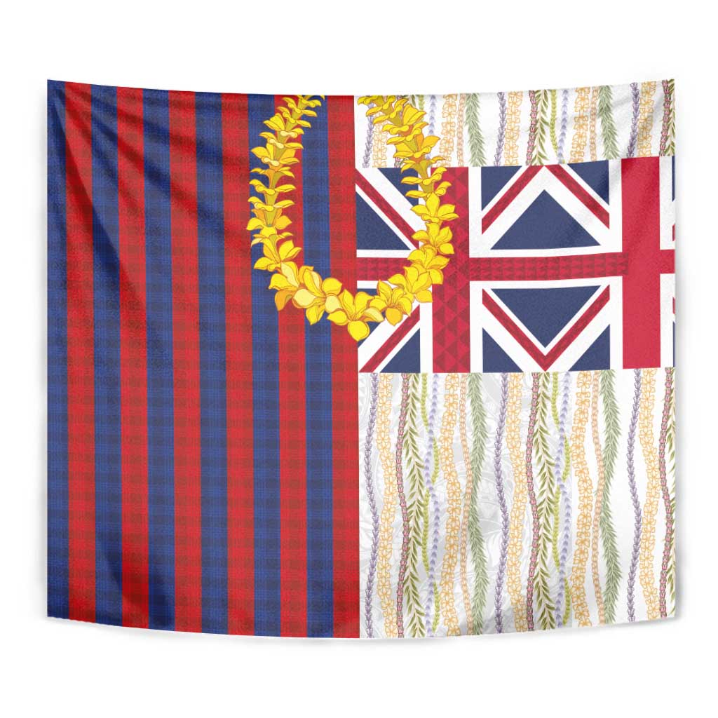 Hawaiian Tropical Plants Lei Tapestry National Flag Style - Polynesian Pride