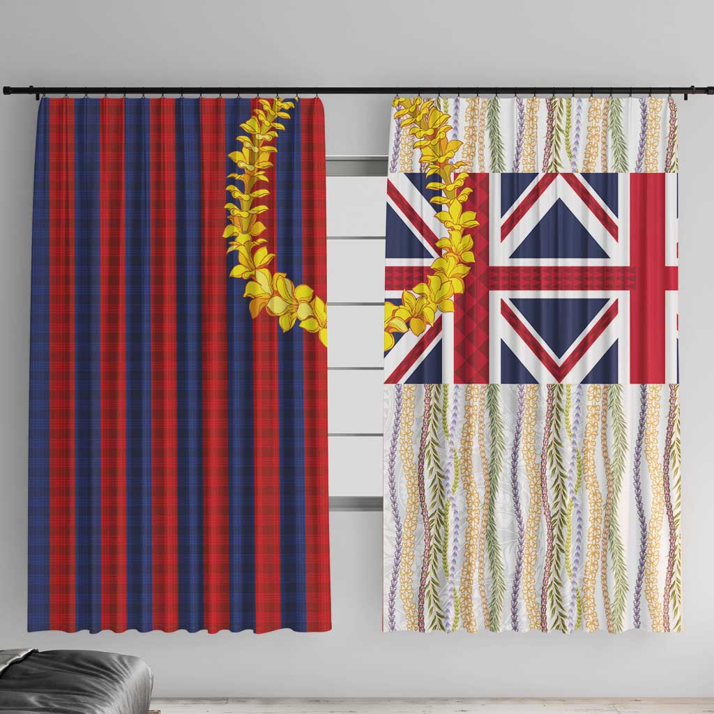 Hawaiian Tropical Plants Lei Window Curtain National Flag Style - Polynesian Pride