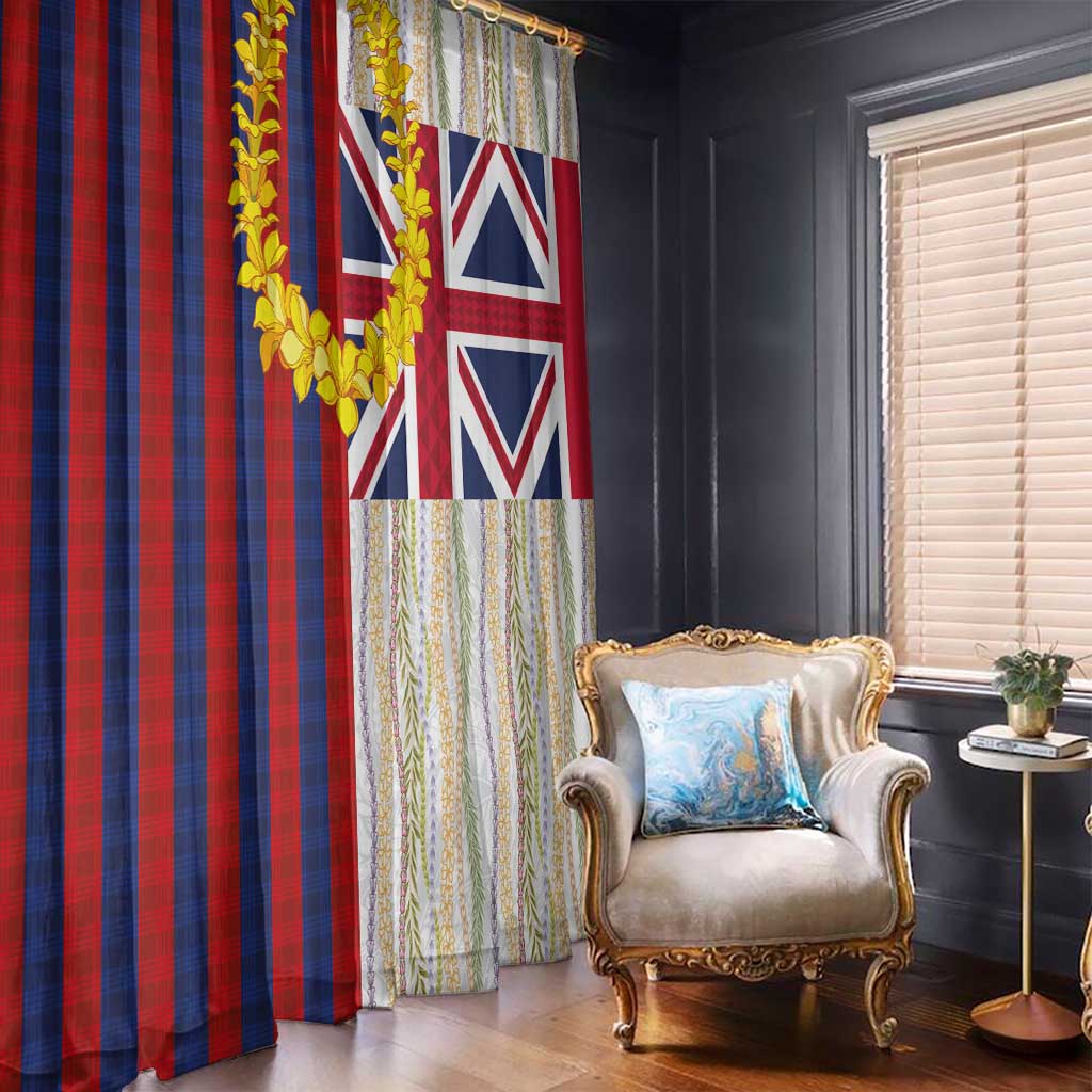 Hawaiian Tropical Plants Lei Window Curtain National Flag Style - Polynesian Pride