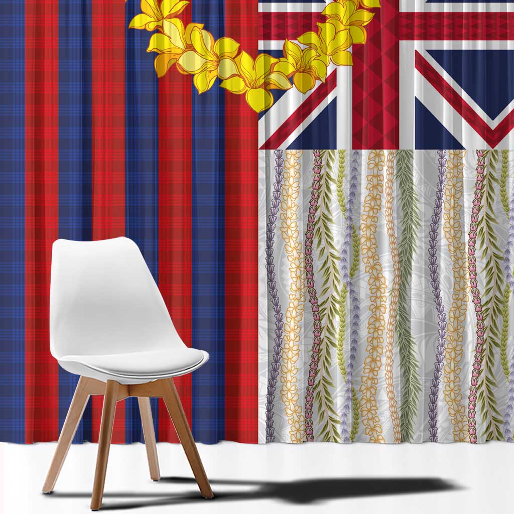 Hawaiian Tropical Plants Lei Window Curtain National Flag Style - Polynesian Pride