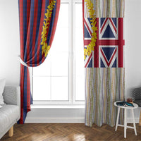 Hawaiian Tropical Plants Lei Window Curtain National Flag Style - Polynesian Pride