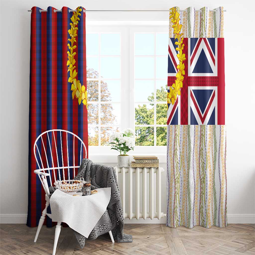 Hawaiian Tropical Plants Lei Window Curtain National Flag Style - Polynesian Pride