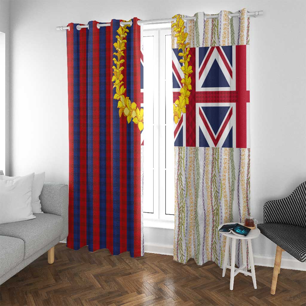 Hawaiian Tropical Plants Lei Window Curtain National Flag Style - Polynesian Pride