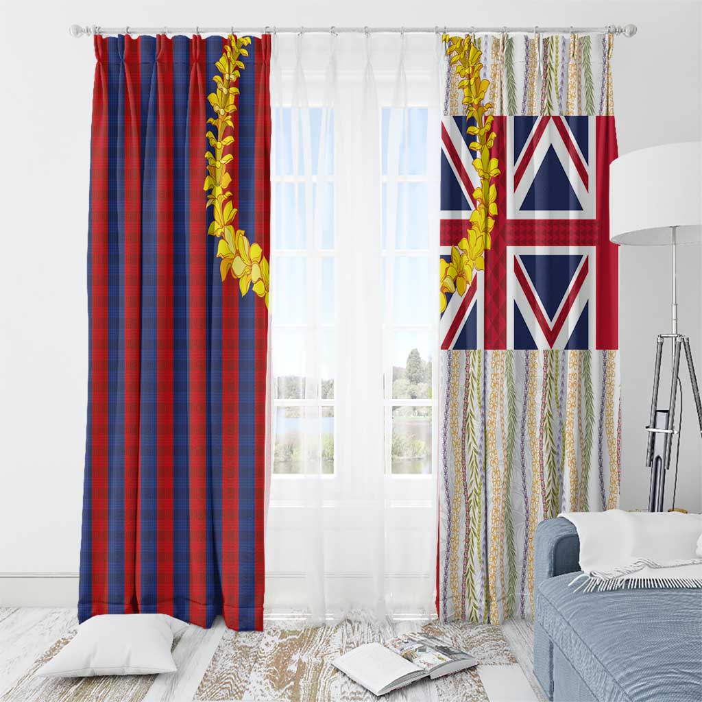 Hawaiian Tropical Plants Lei Window Curtain National Flag Style - Polynesian Pride