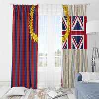 Hawaiian Tropical Plants Lei Window Curtain National Flag Style - Polynesian Pride