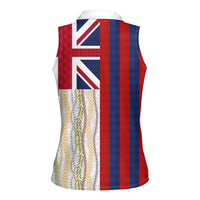 Hawaiian Tropical Plants Lei Women Sleeveless Polo Shirt National Flag Style LT03 - Polynesian Pride